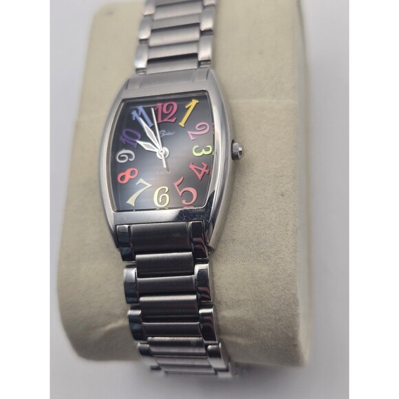 Belair Swiss Made Womens Watch 24mm Case Rainbow Number Steel Band - New Battery main image 4